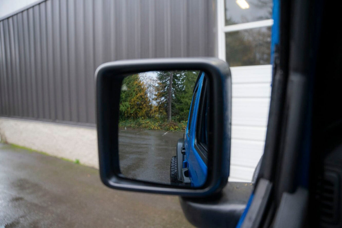 OLM Convex Mirrors with Defrosters and BSM (Chrome) - 2018+ Wrangler