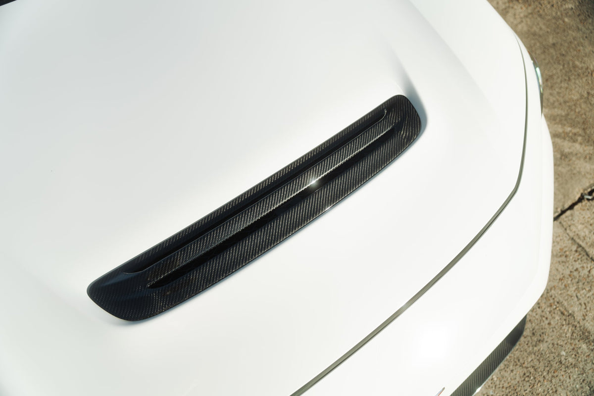 OLM Carbon Fiber Engine Hood Duct Cover - 2023+ Honda Civic Type R