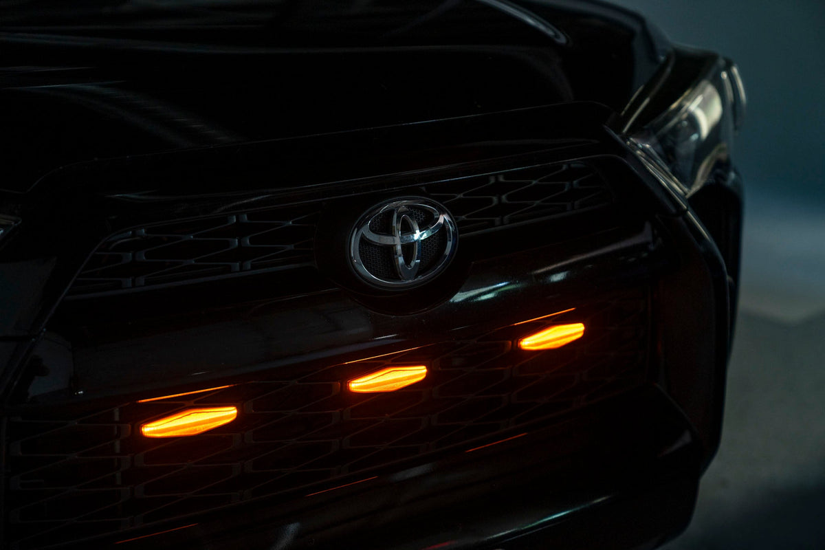 OLM Grille Lights (Smoke Lens / Amber LED) - 14-19 Toyota 4Runner