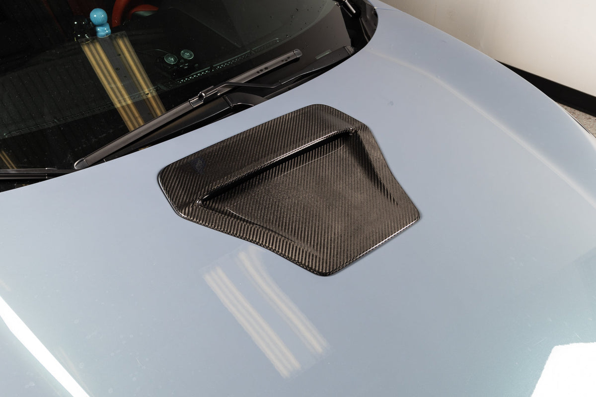 OLM LE Carbon Fiber Hood Scoop Cover - 2017 - 2021 Honda Civic Type R