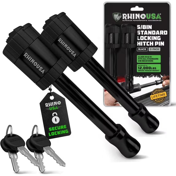 Rhino USA 2in Locking Trailer Hitch Pin (2 Pack)