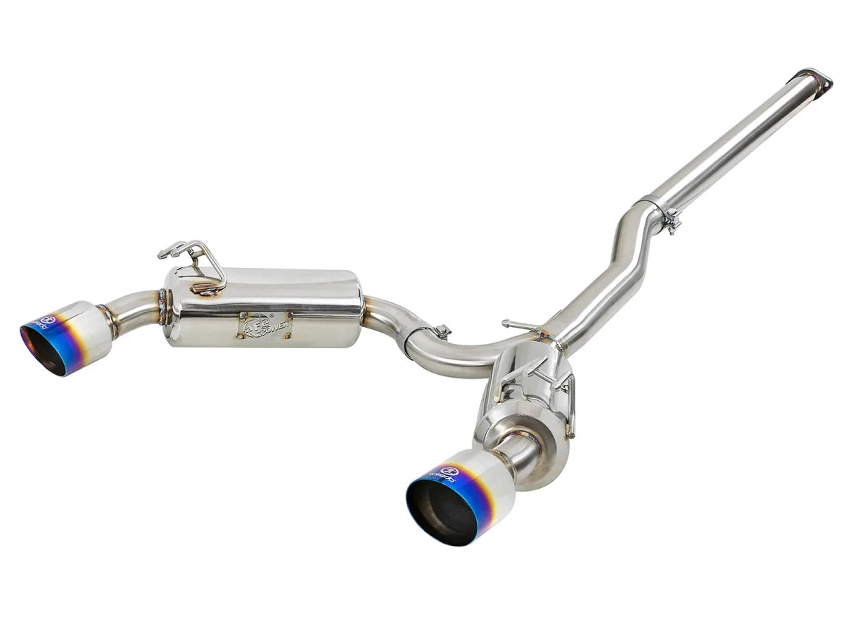 AFE - aFe Takeda Exhaust 304SS Dual Cat - Back w/ Polished Tips 08 - 13 Mitsubishi Lancer Evo X L4 2.0L Turbo