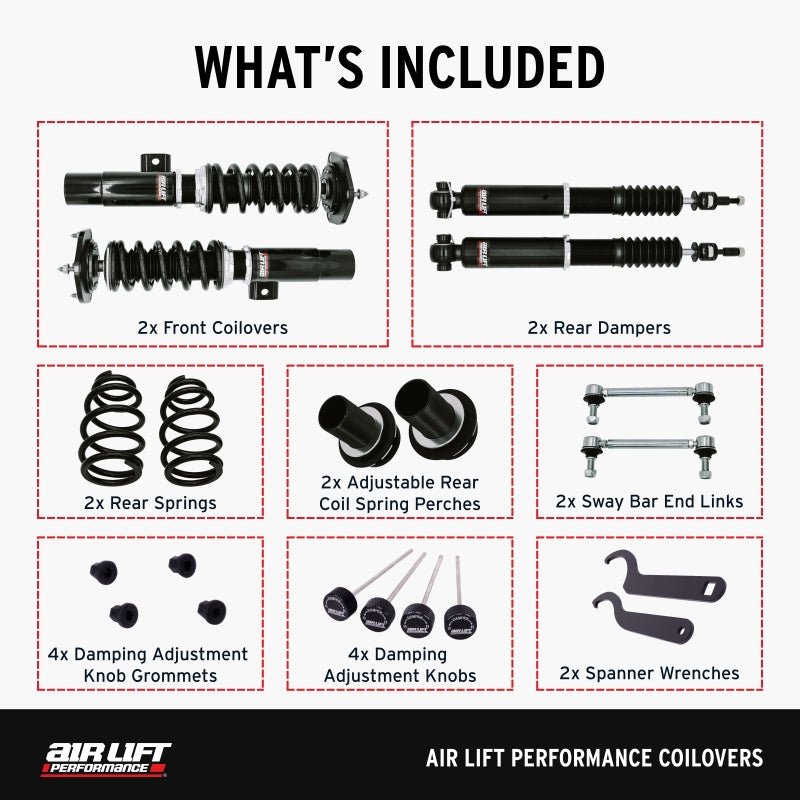 Air Lift Performance - Air Lift Performance 15-20 Audi A3 / 15-24 VW GTI Coilover Kit
