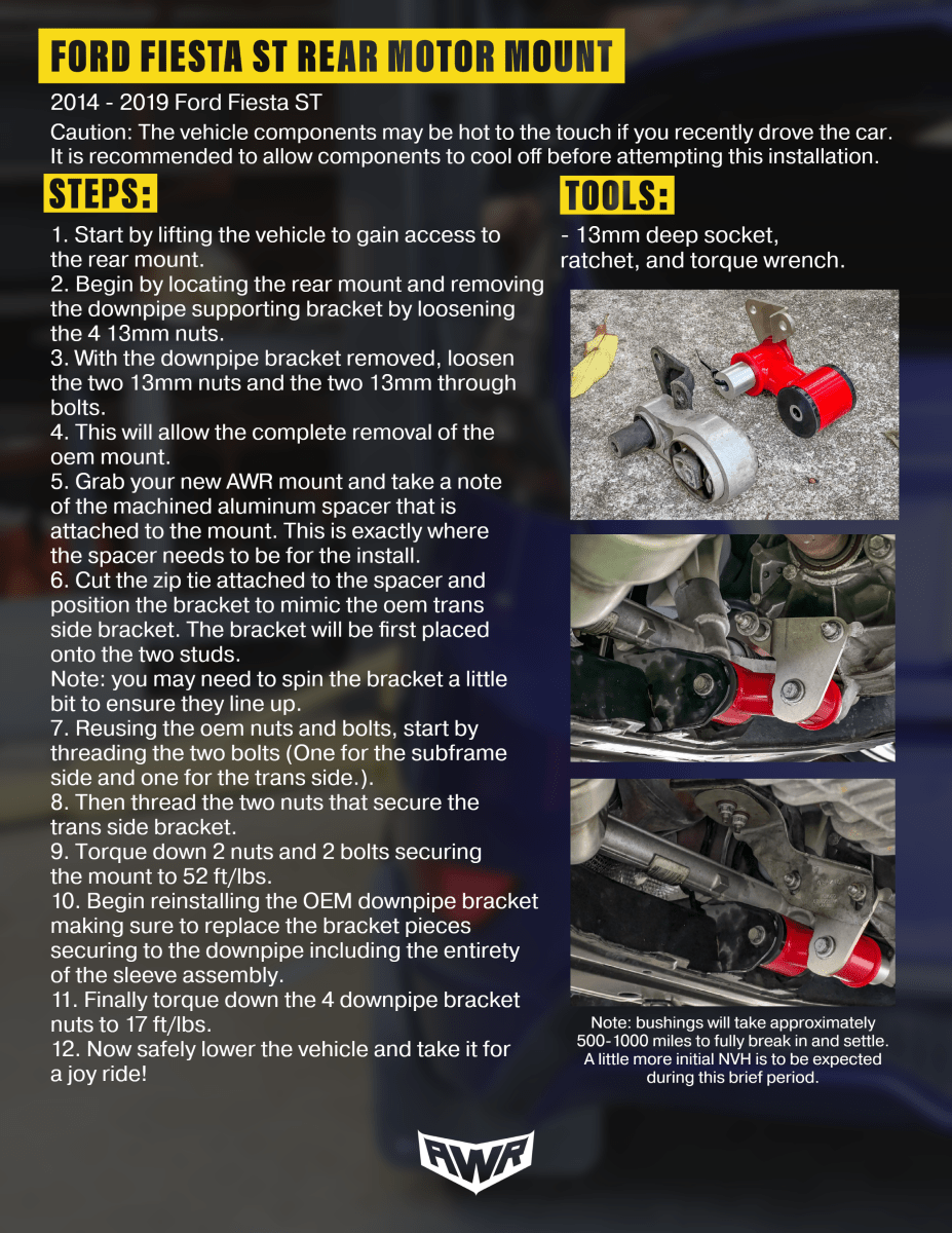 AWR Racing - AWR Racing Ford Fiesta ST Engine Mount Kit - Panda Motorworks