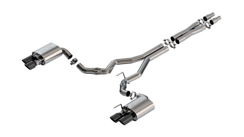 Borla - Borla 2024 Ford Mustang GT 5.0L V8 w/ Active Exhaust ATAK Cat - Back Exhaust System - Black Chrome - Panda Motorworks