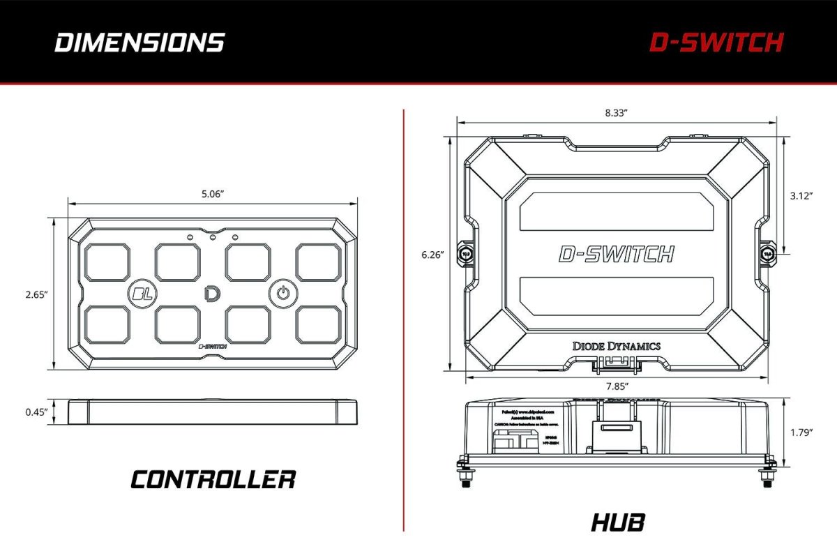 Diode Dynamics - Diode Dynamics D - Switch 8 Button Controller Kit