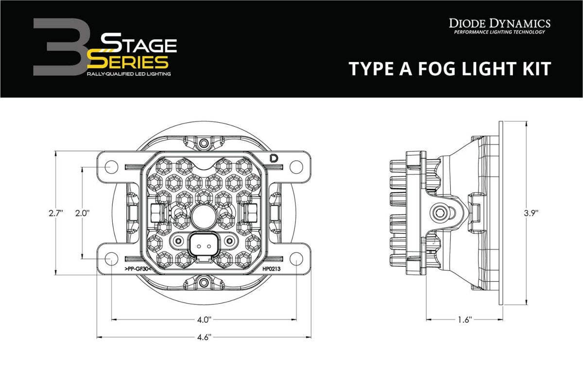 Diode Dynamics - Diode Dynamics SS3 Pro Type A Kit ABL - White SAE Fog
