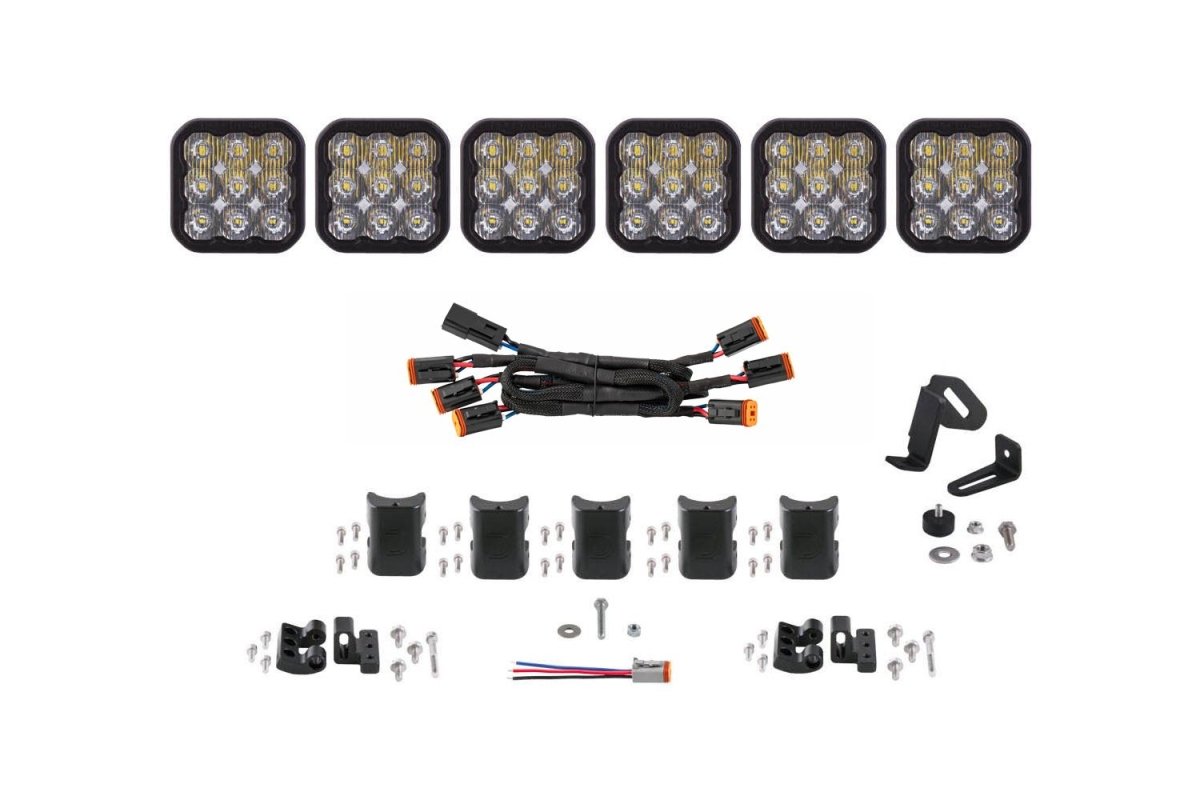 Diode Dynamics - Diode Dynamics SS5 CrossLink 6 - Pod LED Light Bar w/Universal Bracket Kit - Panda Motorworks