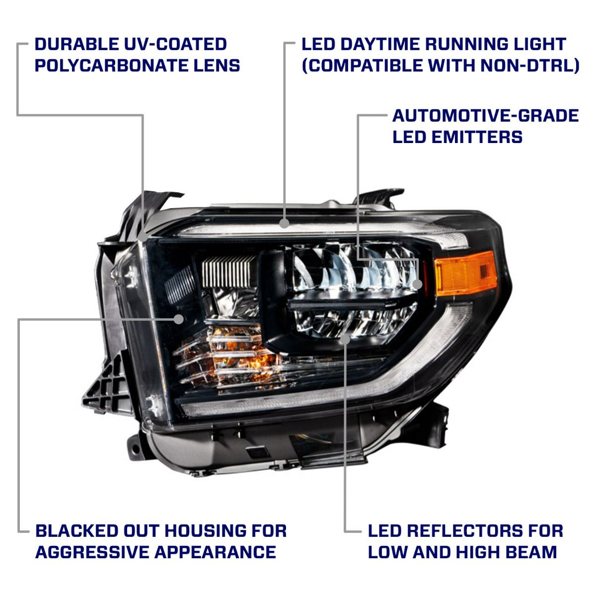 Form Lighting - 2014 - 2021 Toyota Tundra LED Reflector Headlights (pair)