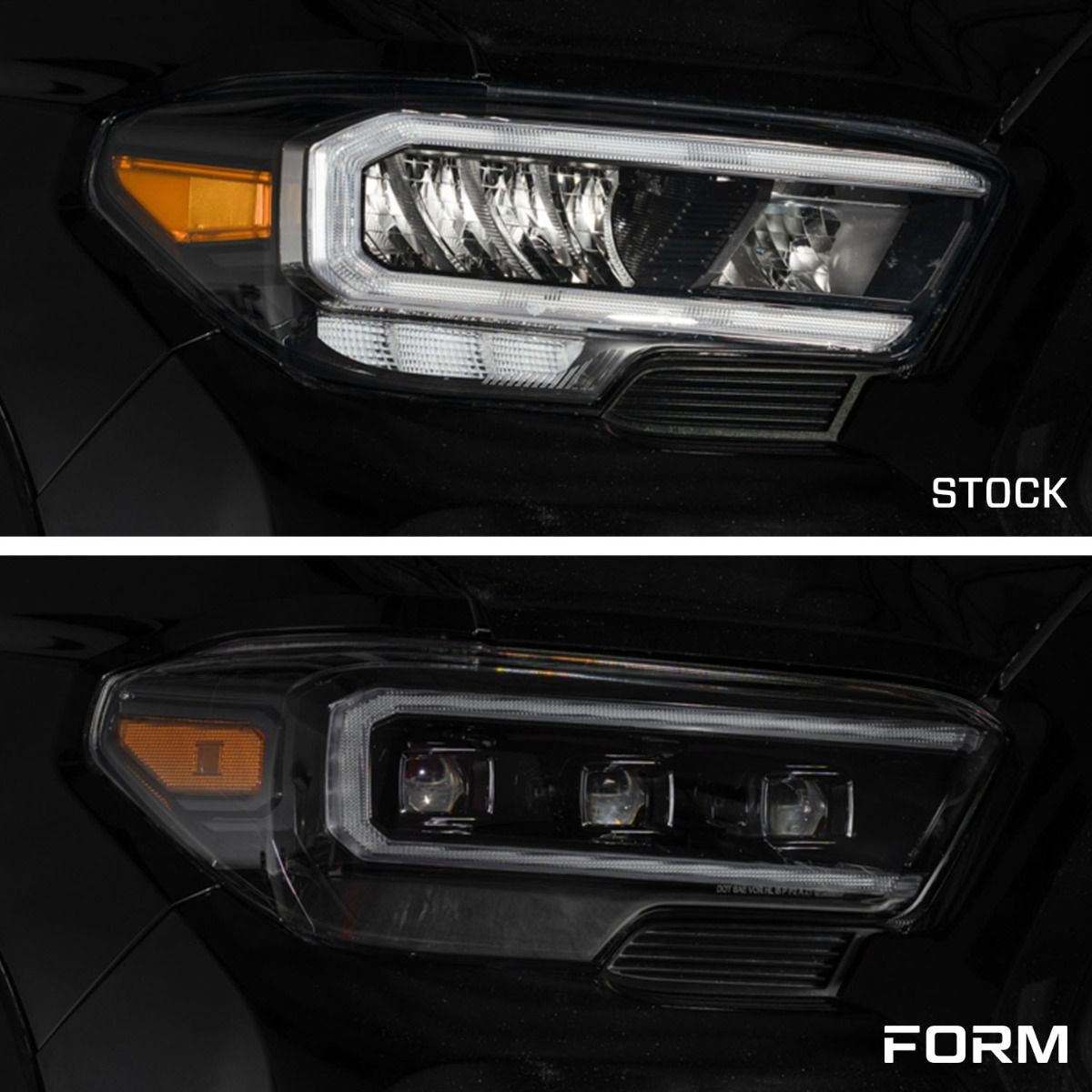 Form Lighting - 2016 - 2023 Toyota Tacoma LED Projector Headlights with Selectable DRL (pair)