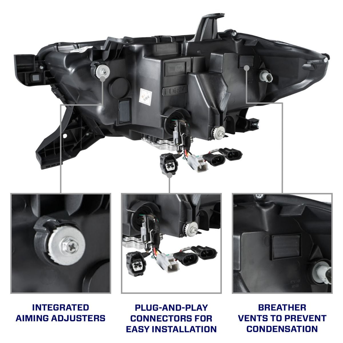 Form Lighting - 2016 - 2023 Toyota Tacoma LED Projector Headlights with Selectable DRL (pair)