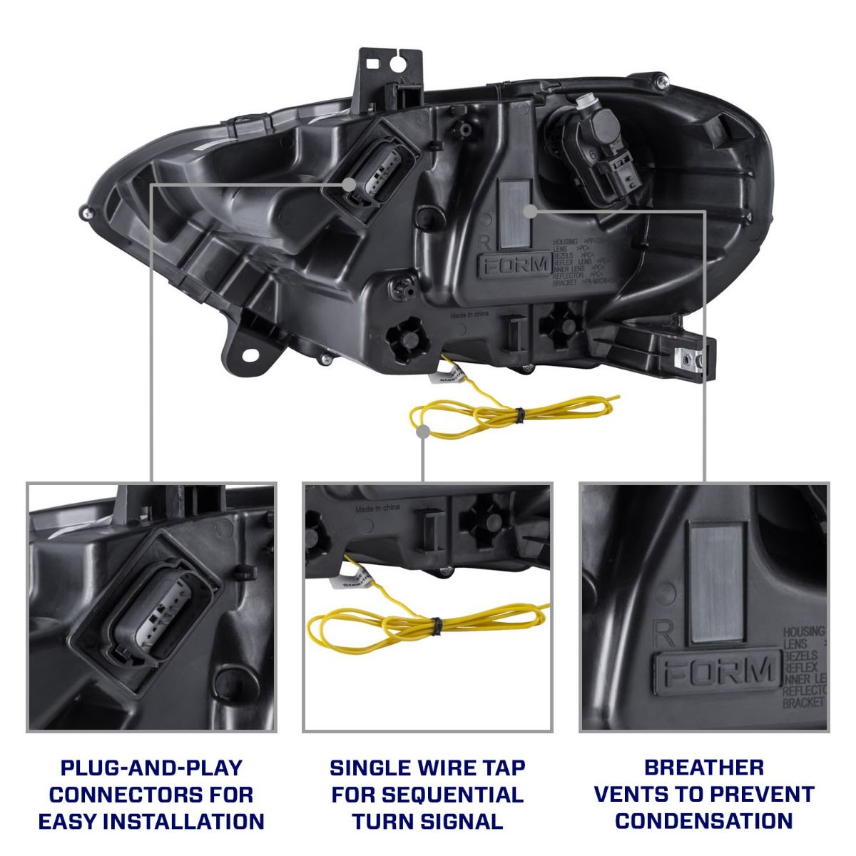 Form Lighting - 2018 - 2023 Ford Mustang LED Headlights (pair)