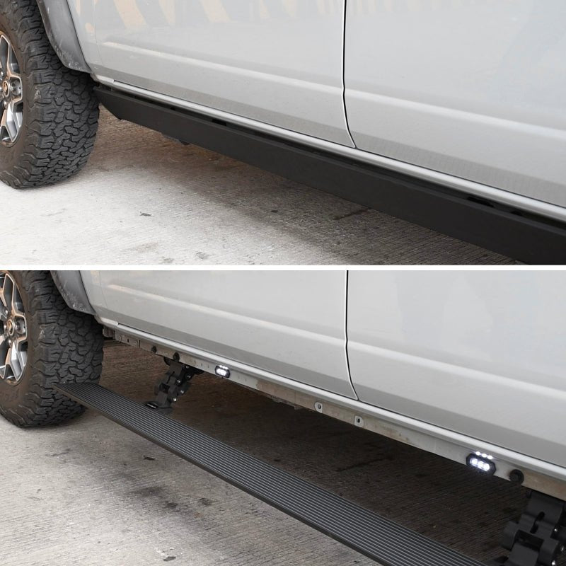 Go Rhino - RealTruck 2024 Toyota Tacoma CC 4dr VoltStep Electric Running Board Kit (No Drill) - Tex. Blk - Panda Motorworks
