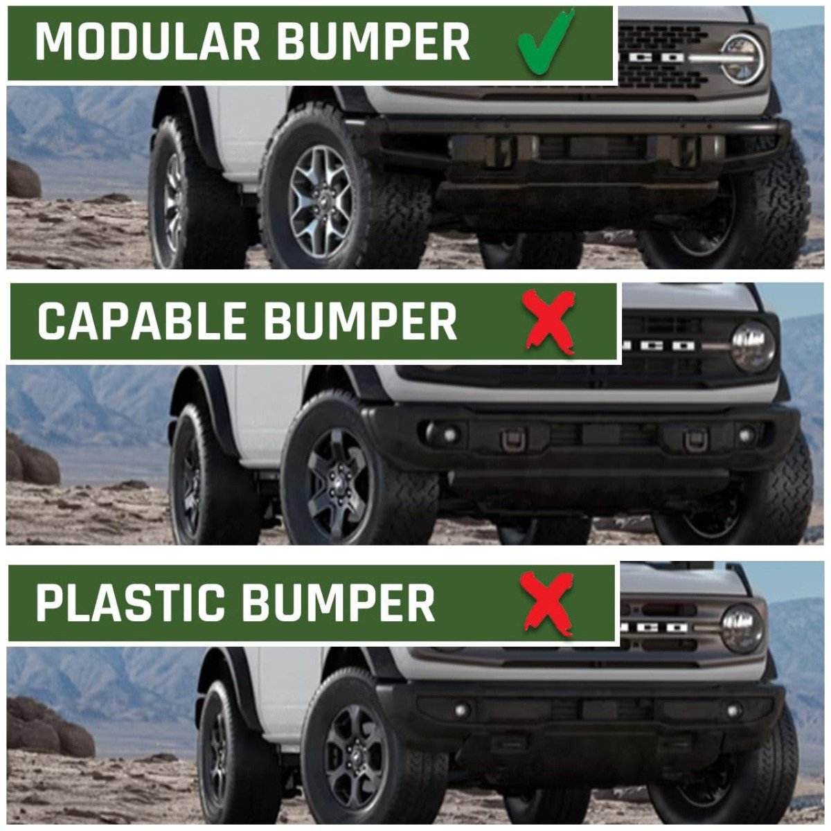 IAG Performance - IAG I - Line Mini Bull Bar for 24" Light Bar for 2021+ Ford Bronco w/Modular Bumper - Panda Motorworks