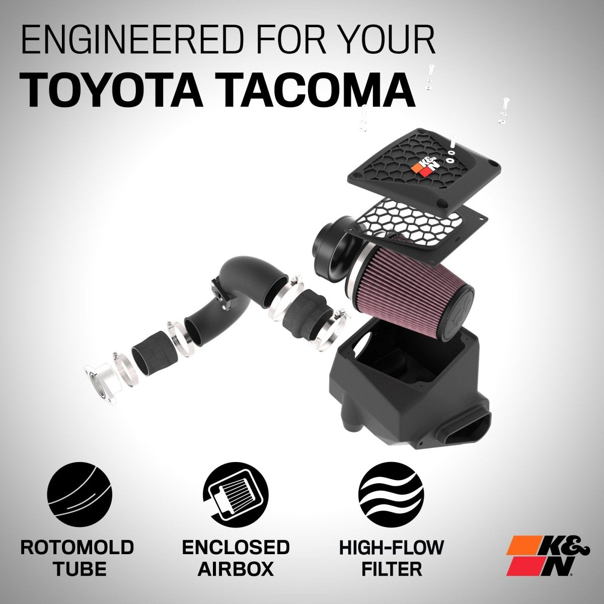 K&N Engineering - K&N 2024 Toyota Tacoma 63 Series Air Intake - Panda Motorworks