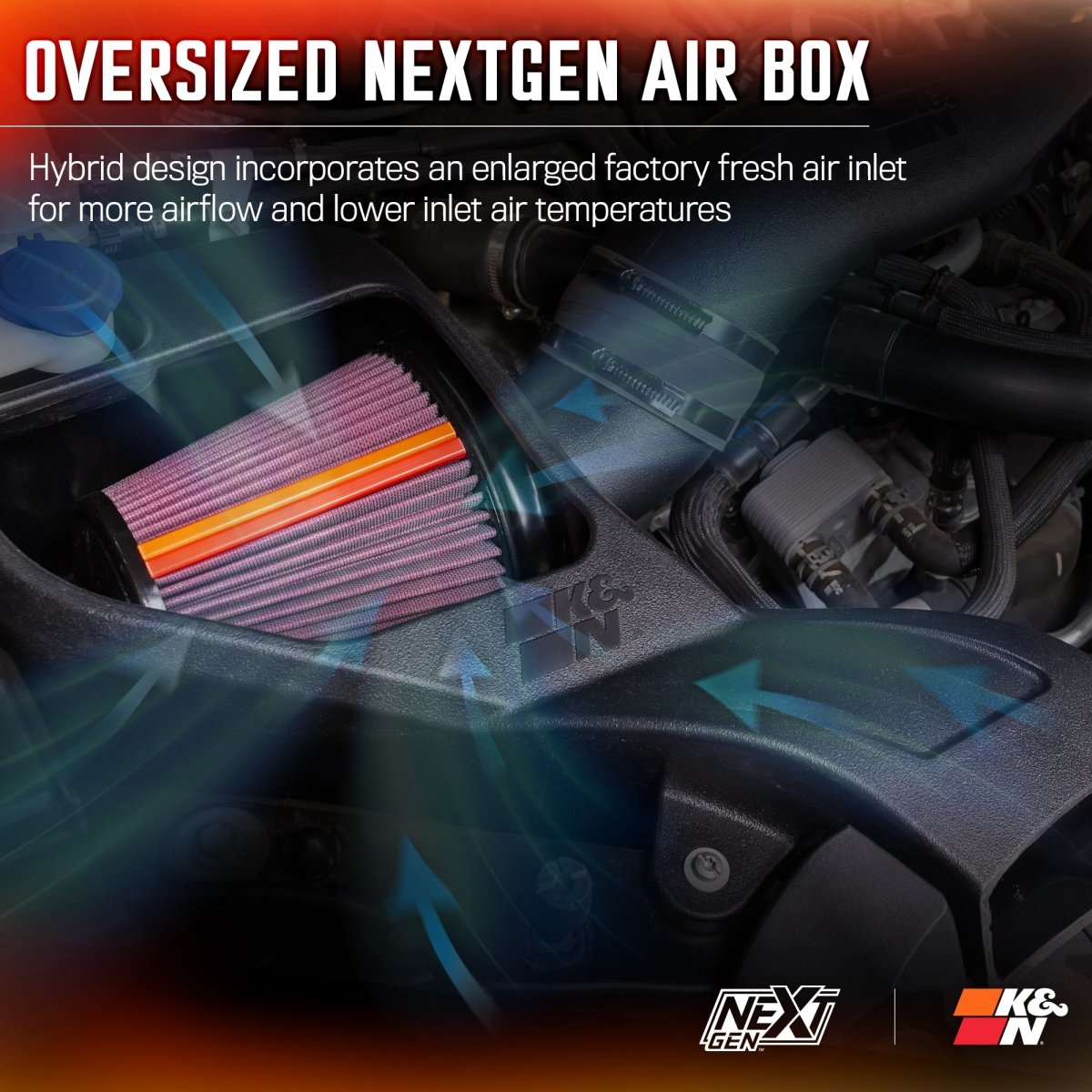 K&N Engineering - K&N NextGen Enclosed Cold Air Intake System – 2024 Ford Ranger Raptor 3.0L V6