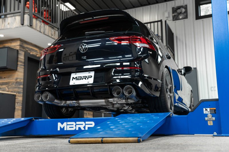 MBRP - MBRP 2022 Volkswagon Golf R MK8 T304 Stainless Steel 3in Cat - Back, Quad Rear Exit - Carbon Fiber Tips - Panda Motorworks