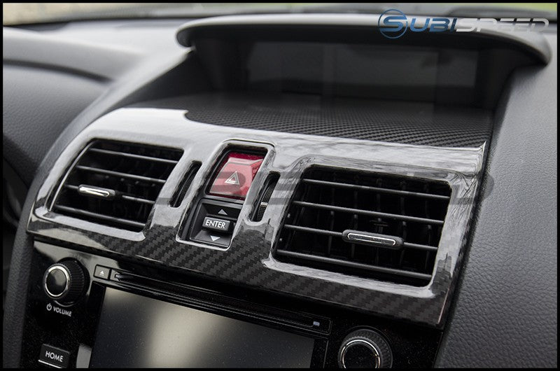 OLM - OLM LE Dry Carbon Fiber Center AC Trim Covers - 2016-2021 Subaru WRX / STI 2014-2018 Forester 2016-2017 Crosstrek