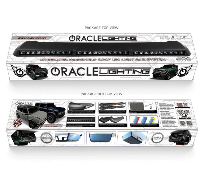 ORACLE Lighting - ORACLE LIGHTING INTEGRATED WINDSHIELD ROOF LED LIGHT BAR SYSTEM FOR 2021+ FORD BRONCO - Panda Motorworks