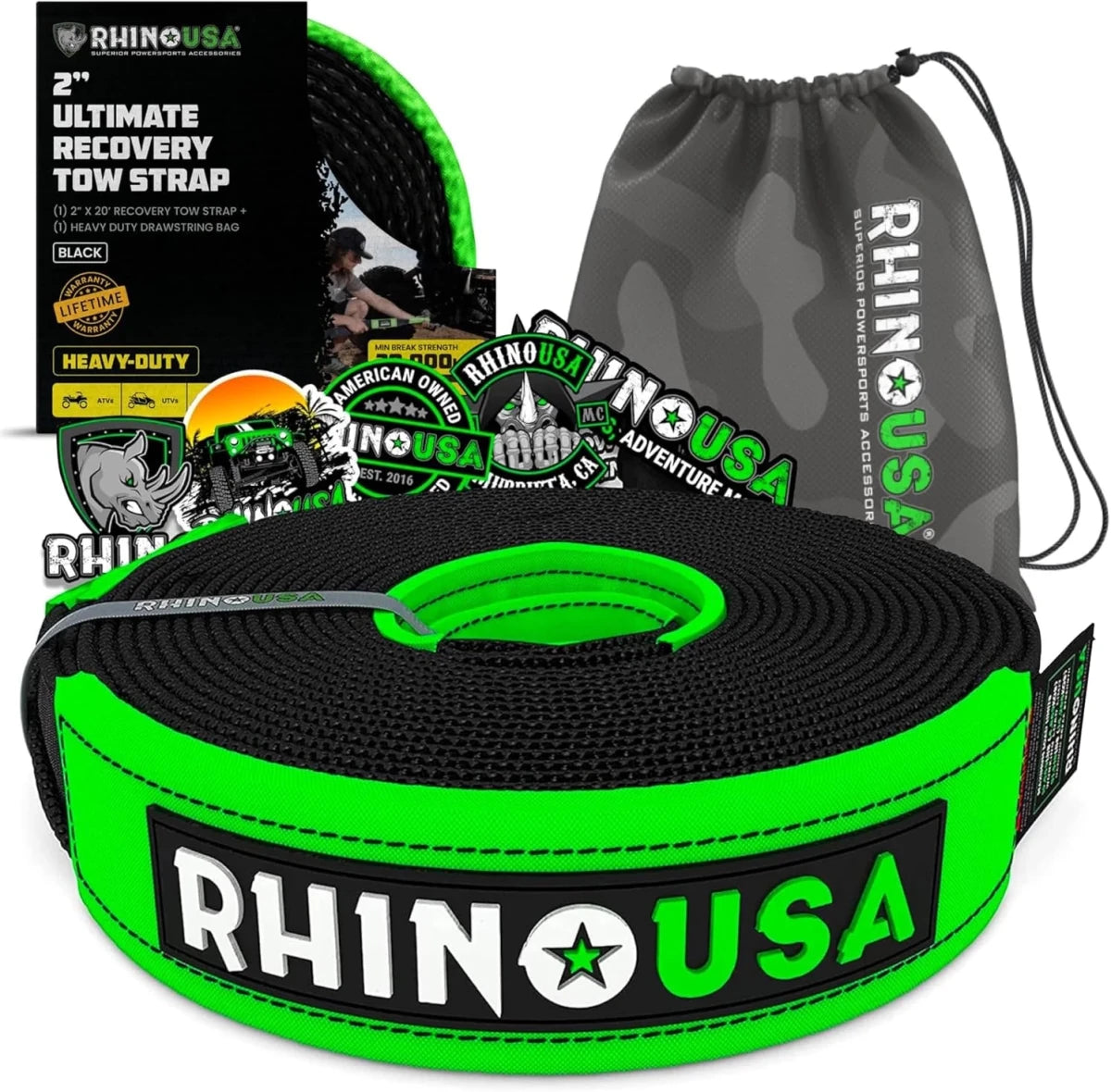 Rhino USA - Rhino USA 2 X 20 Ultimate Recovery Tow Strap