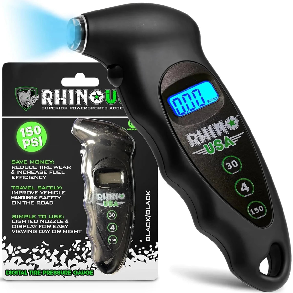 Rhino USA - Rhino USA Digital Tire Pressure Gauge 150 Psi