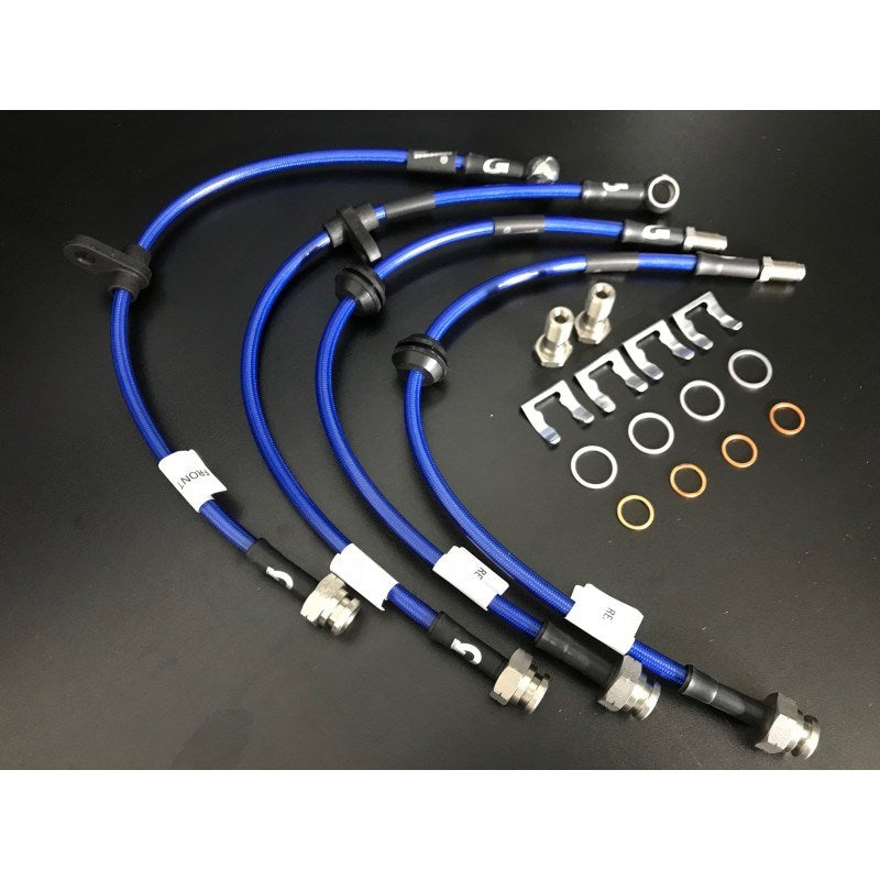 Goodridge 2016+ Ford Focus RS MK3 Phantom Stainless Steel Brake Lines - Electric Blue (Front & Rear)