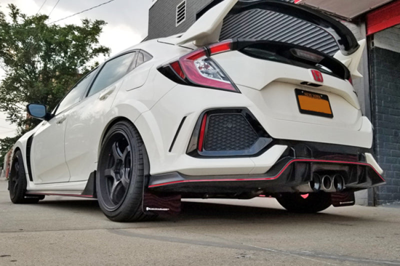 Rally Armor 17-18 Honda Civic Type R (Type R Only) UR Red Mud Flap w/ White Logo