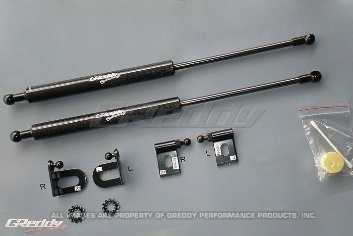 GReddy 08-11 Mitsubishi Evo X CZ4A Engine Hood Lifter Kit (Designed for OEM weight hoods.) - Panda Motorworks - 2