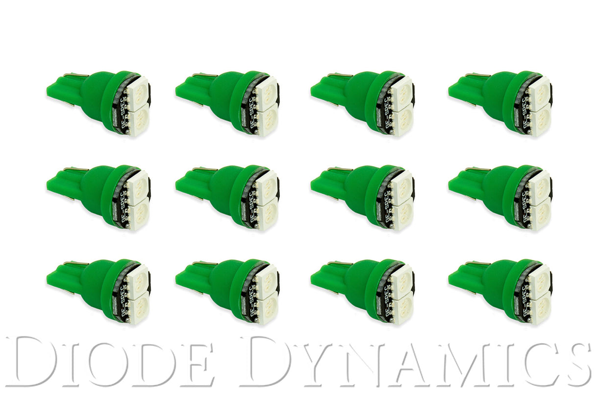 194 LED Bulb SMD2 LED Green Set of 12 Diode Dynamics