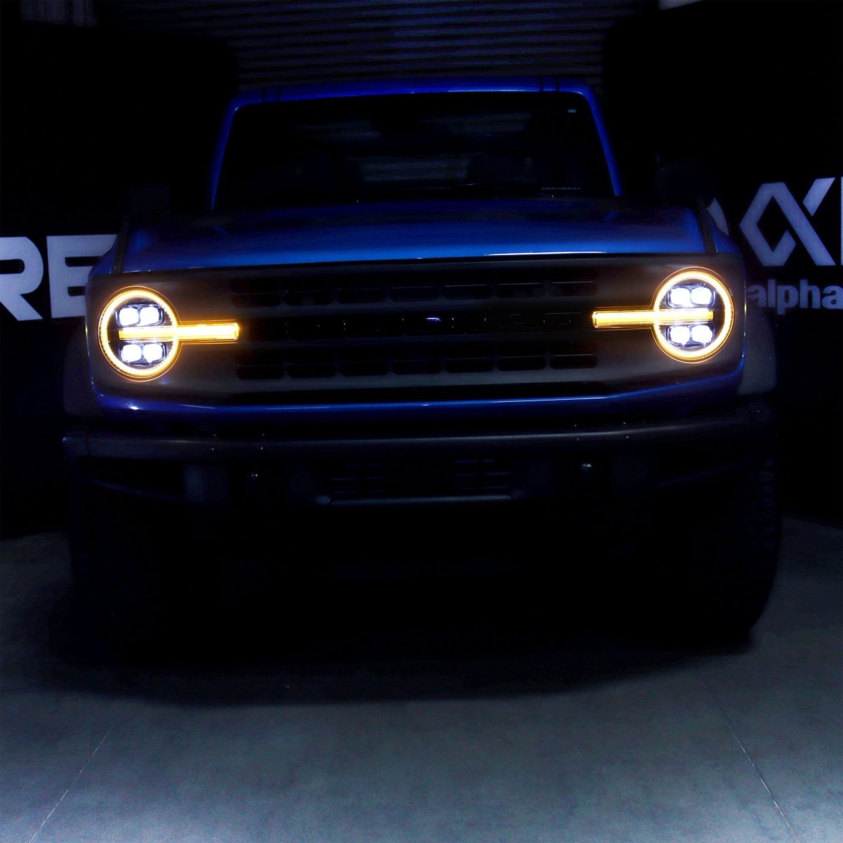 AlphaRex - AlphaRex 21 - 24 Ford Bronco NOVA LED Proj Headlights Alpha - Black w/Activ Light/Seq Signal/DRL - Panda Motorworks