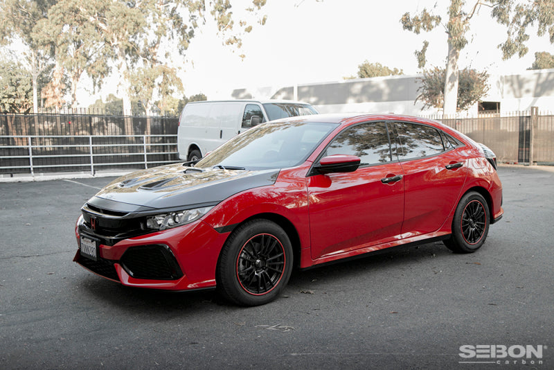 Seibon 2016-2020 Honda Civic Coupe/Sedan/Hatchback MR-Style Carbon Fiber Hood