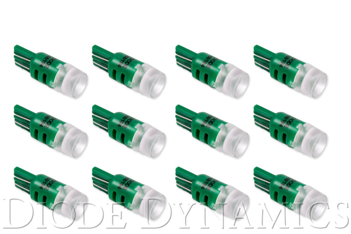 Diode Dynamics - 194 LED Bulb HPHP3 LED Green Set of 12 Diode Dynamics