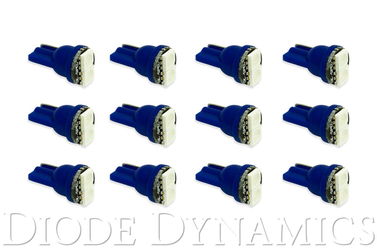 Diode Dynamics - 194 LED Bulb SMD2 LED Blue Set of 12 Diode Dynamics