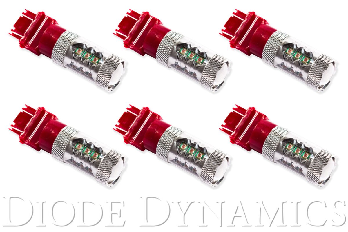 Diode Dynamics - 3157 LED Bulb XP80 LED Red Set of 6 Diode Dynamics