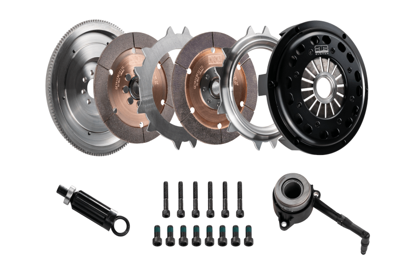 DKM Clutch - DKM Clutch VW/Audi 2.0L TSI (8 Bolt) Ceramic Twin Disc MR Clutch w/Flywheel (650 ft/lbs Torque)