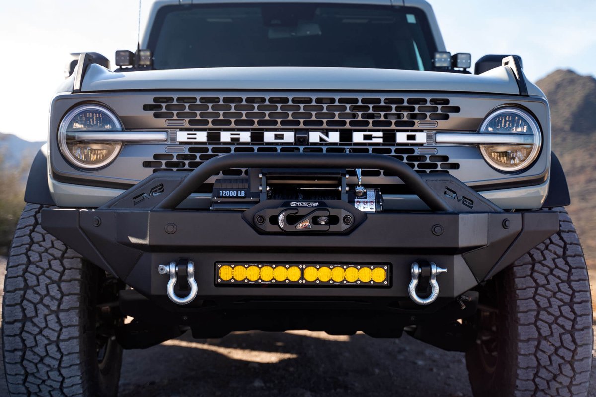 DV8 - DV8 Offroad 2021+ Ford Bronco FS-15 Series Modular Front Bumper Winch Capable w/ Auxiliary Light Mounts