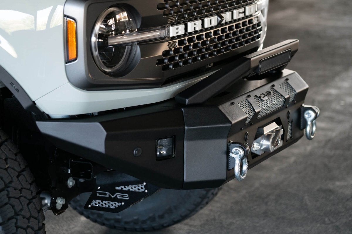 DV8 - DV8 Offroad 2021+ Ford Bronco MTO Series Front Bumper Winch Capable w/ Optional Bull Bar/Aux Light Opening