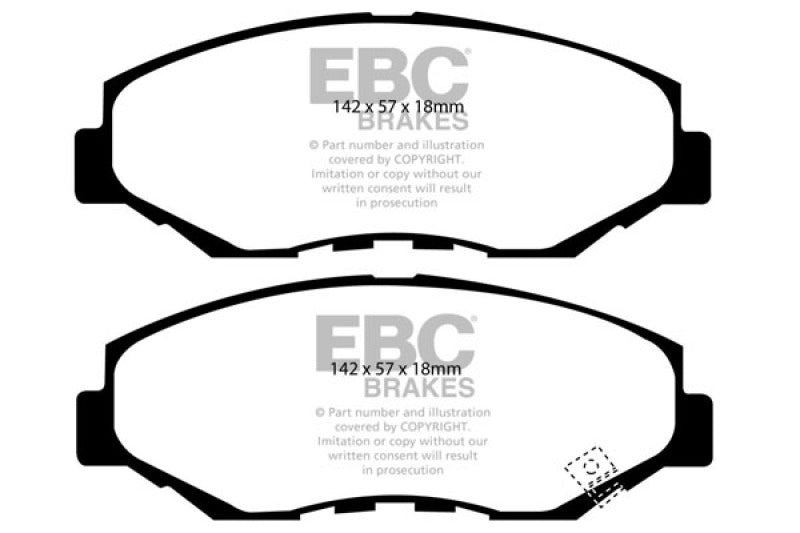 EBC - EBC 13 - 15 Acura ILX 1.5 Hybrid Yellowstuff Front Brake Pads - Panda Motorworks