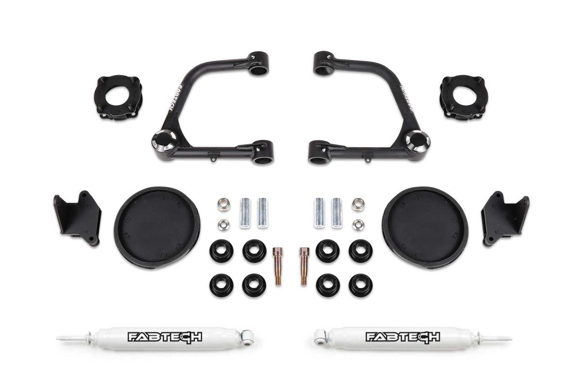 Fabtech - Fabtech 2022 Toyota Tundra 3″ UNIBALL UCA LIFT KIT – FRONT SHOCK SPACERS & REAR COIL SPRING SPACERS W/ REAR PERFORMANCE SHOCKS - Panda Motorworks