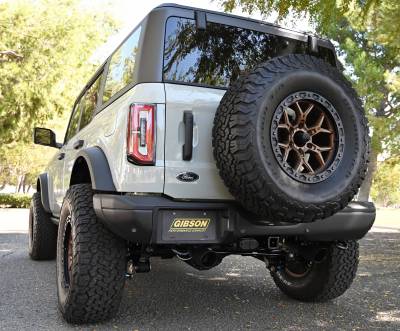 Gibson Performance - Gibson Performance 2021 Ford Bronco 4dr 2.7 Dual Split Exhaust, Black - Panda Motorworks