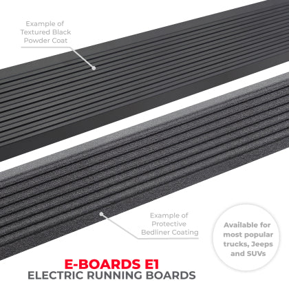 Go Rhino - Go Rhino 21 - 23 Ford Bronco 4dr E - BOARD E1 Electric Running Board Kit (No Drill) - Textured Black - Panda Motorworks