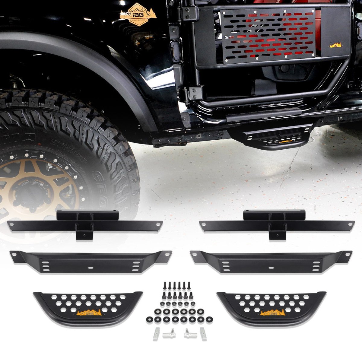 IAG Performance - IAG I - Line Small Side Steps 2 pcs For Use Without Factory Rock Rails for 2021+ Ford Bronco - Panda Motorworks