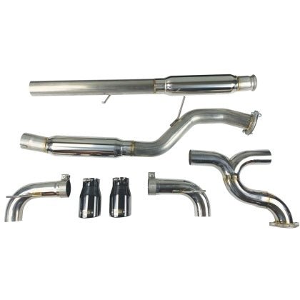 Injen - Injen 16 - 18 Ford Focus RS 3in Cat - Back Stainless Steel Exhaust w/ 4in Black Chrome Tips