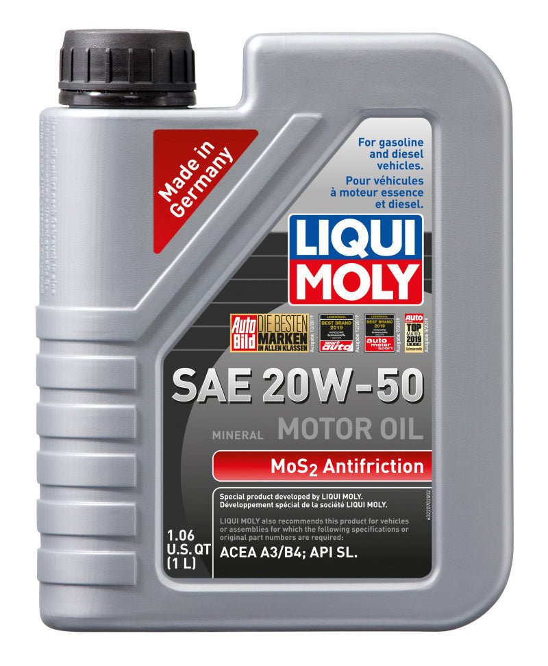 LIQUI MOLY - LIQUI MOLY 1L MoS2 Anti - Friction Motor Oil 20W50 - Case of 6 - Panda Motorworks