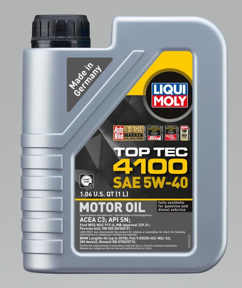 LIQUI MOLY - LIQUI MOLY 1L Top Tec 4100 Motor Oil 5W40 - Case of 6 - Panda Motorworks