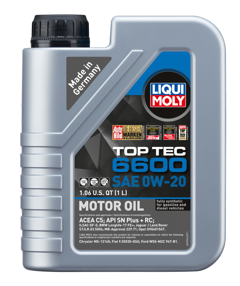 LIQUI MOLY - LIQUI MOLY 1L Top Tec 6600 Motor Oil 0W20 - Case of 6 - Panda Motorworks