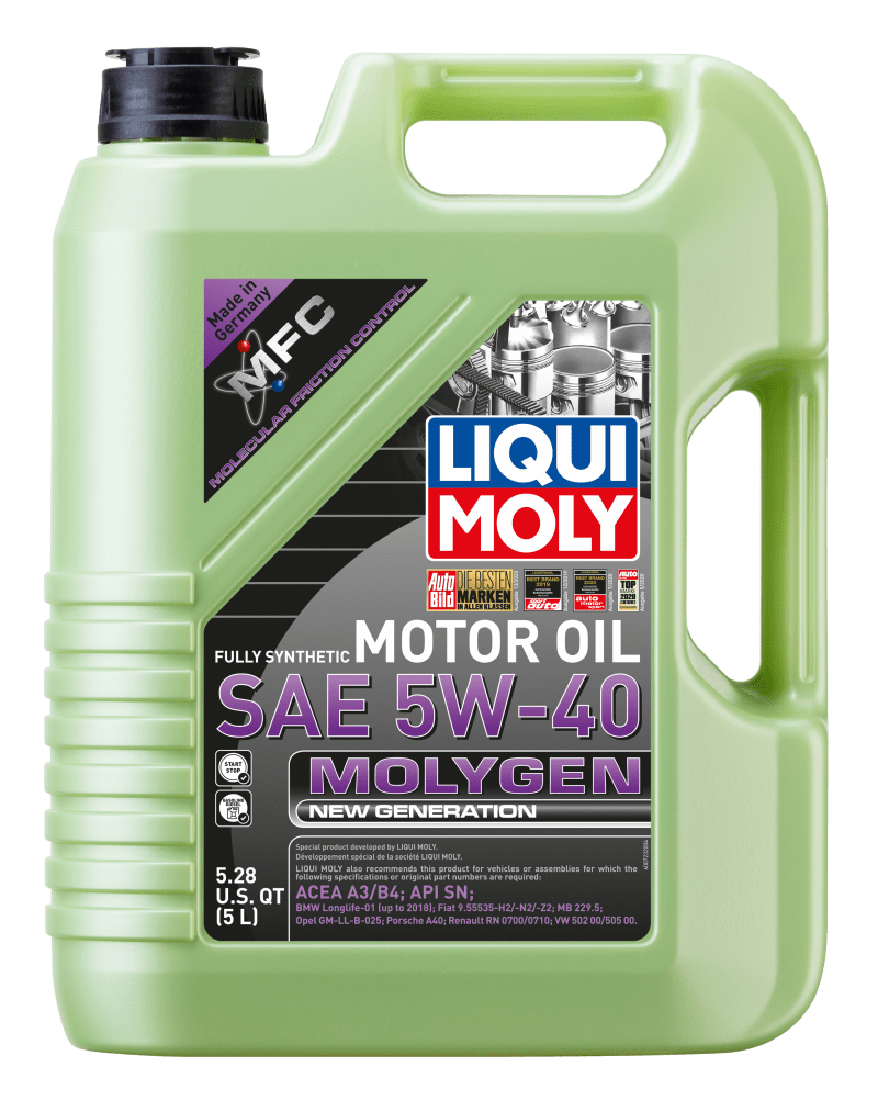 LIQUI MOLY - LIQUI MOLY 5L Molygen New Generation Motor Oil 5W40 - Case of 4 - Panda Motorworks