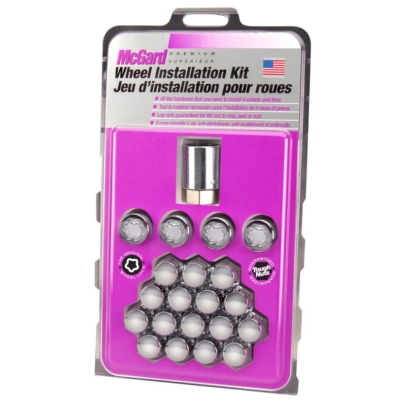 McGard - McGard 5 Lug Hex Install Kit (Clamshell) w/Locks (Cone Seat Nut) M12X1.5 / 13/16 Hex - Chrome - Panda Motorworks