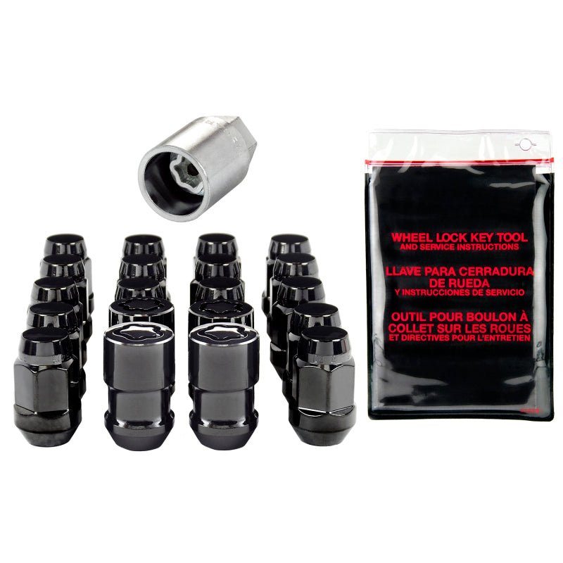 McGard - McGard 5 Lug Hex Install Kit w/Locks (Cone Seat Nut / Bulge) M12X1.5 / 3/4 Hex / 1.45in. L - Black