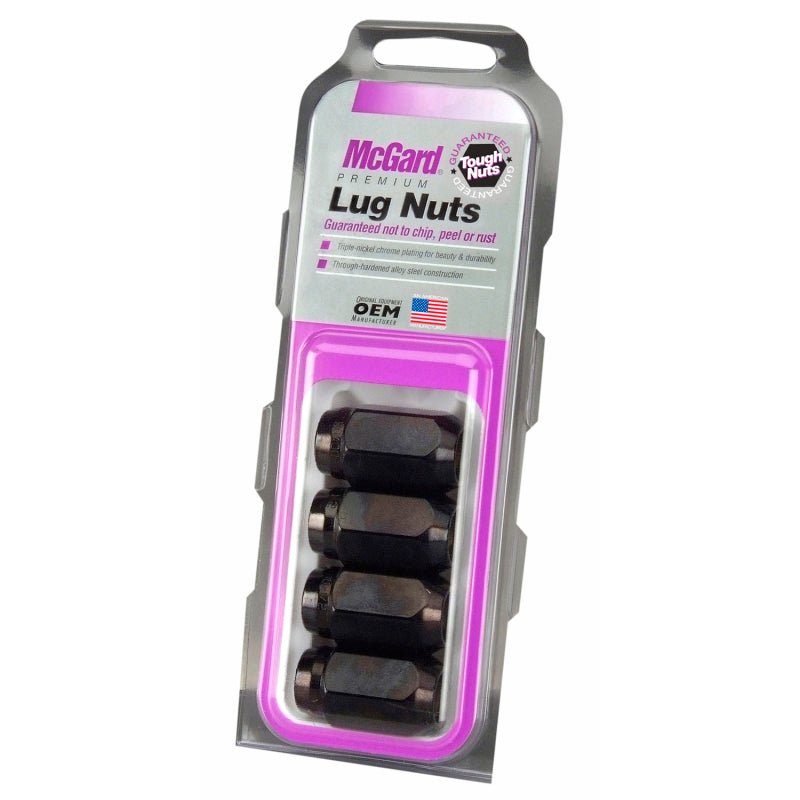 McGard - McGard Hex Lug Nut (Cone Seat) M12X1.5 / 13/16 Hex / 1.5in. Length (4 - pack) - Black - Panda Motorworks